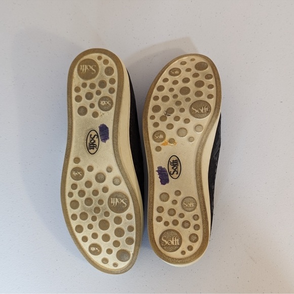 Sofft Women's Somers Leather Snakeskin Print Slip On Sneaker Size 9 Black Loafer - Picture 8 of 8